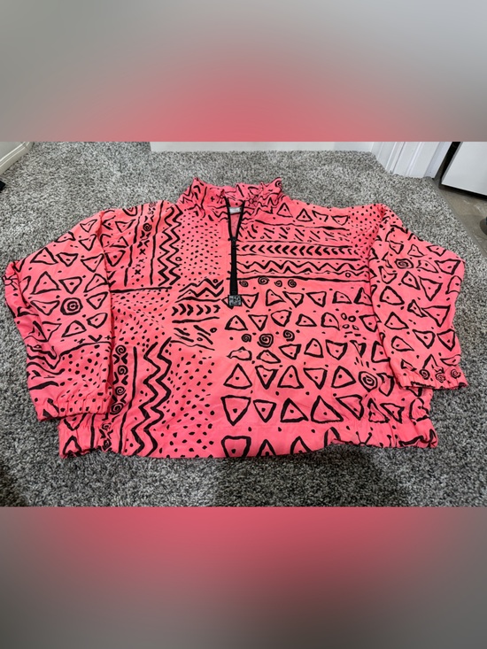 OP Jackets & Blazers - Vintage OP bright pink patterned windbreaker, fits like women's medium